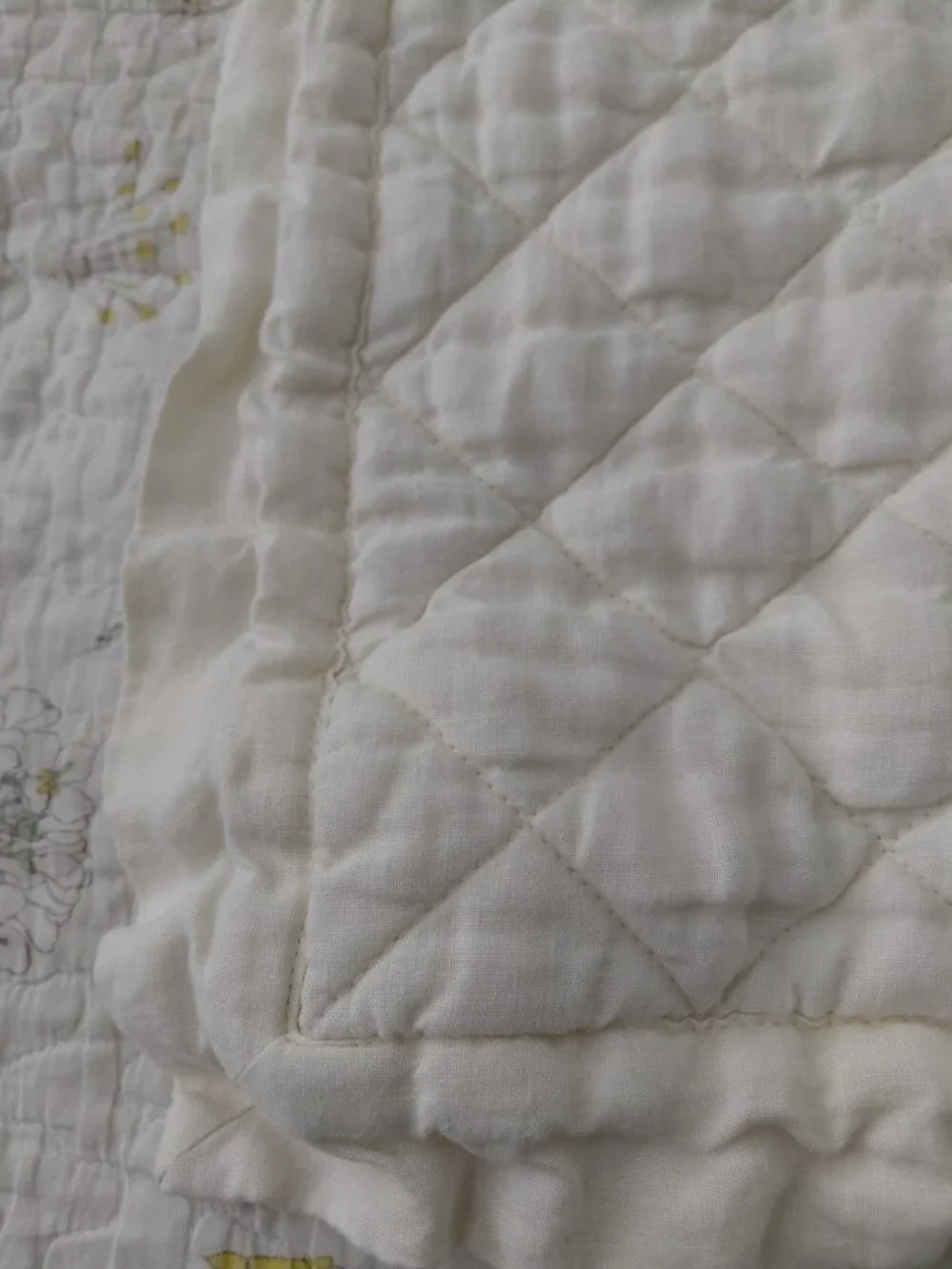 Pottery Barn Linen Quilted Sham Cover 27 x 28 Ivory Cream